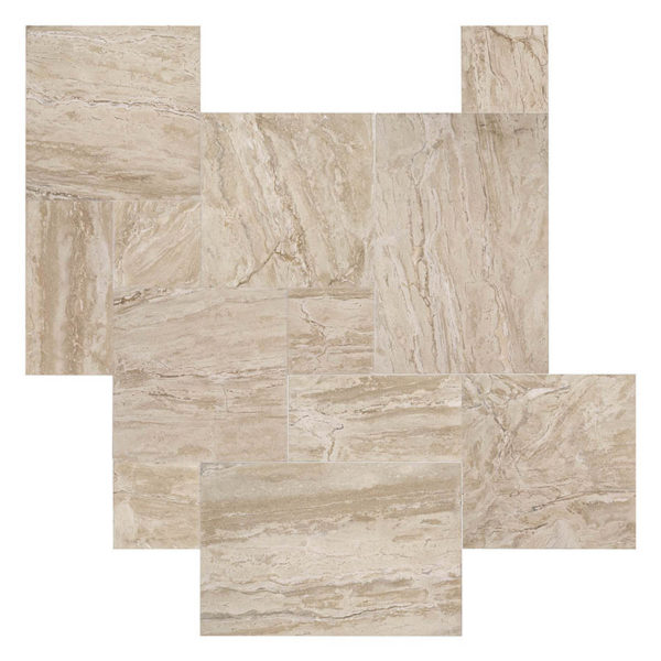 Pavers Travertine Tumbled Ivory River