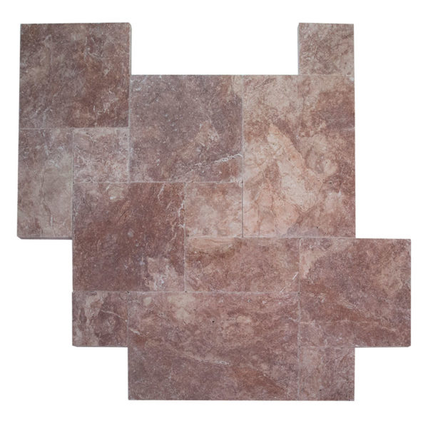 Pavers Travertine Tumbled Rosso