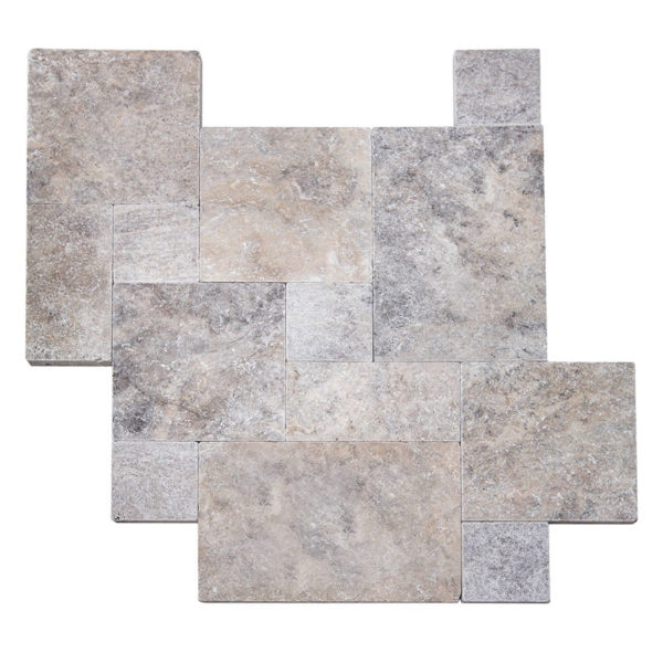 Pavers Travertine Tumbled Silver Plus